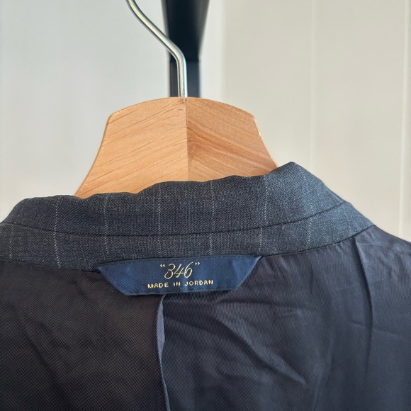 Brooks Brothers 346 Stretch Stripe Sport Coat Gray Wool Blend Blazer Mens 43R - Picture 7 of 10